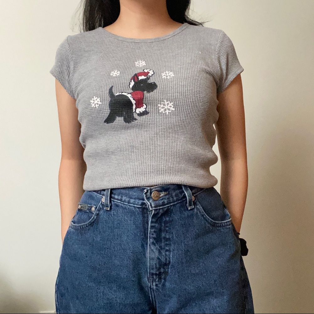 Y2K Short Sleeve Waffle Knit Baby Tee